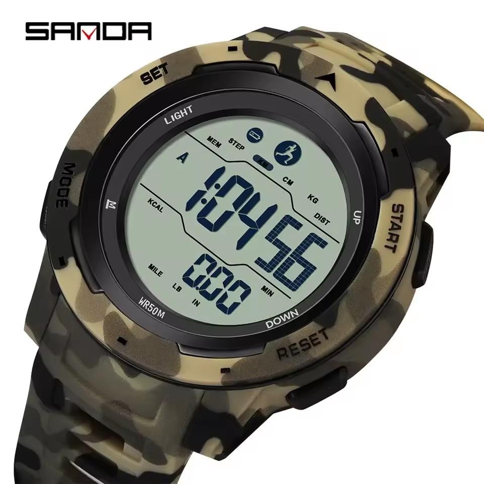 Sanda 2186 Outdoor Sports Men's Watch Fashion Digital LED Display Relogio Homens Multi Functional Montres Pour Hommes Watches