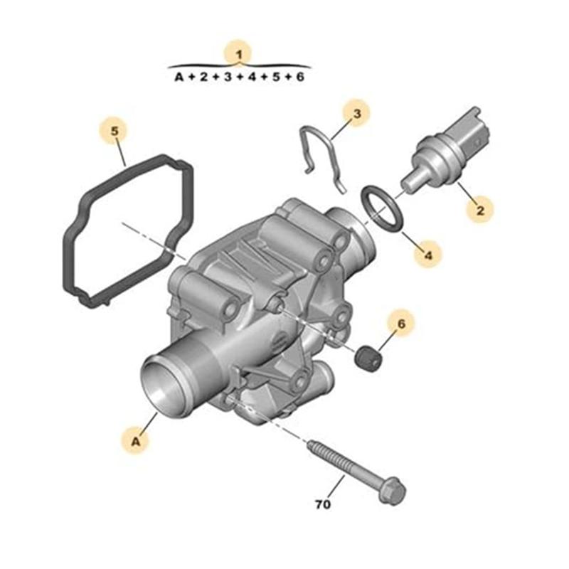 Cooling Thermostat Engine Thermostat Assembly 9807218980 1336Z0 For 307 206 301 207 308 Citroen Elysee C4 DS