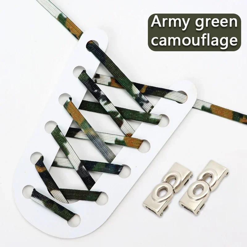 NEW Colourful Elastic Laces Sneakers Lock No Tie Shoelaces Kids Adult 8mm Wide Flat Shoelace Without Ties Shoes Accessories