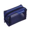 Retro Color Transparent Cosmetic Bag Zipper Toiletry Storage Bag Casual Mesh Makeup Bag  Lady