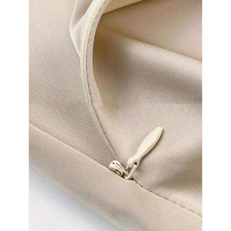 Solid Color Slim Satin Long Skirt Pure Color Casual Glossy Fishtail Dress Women