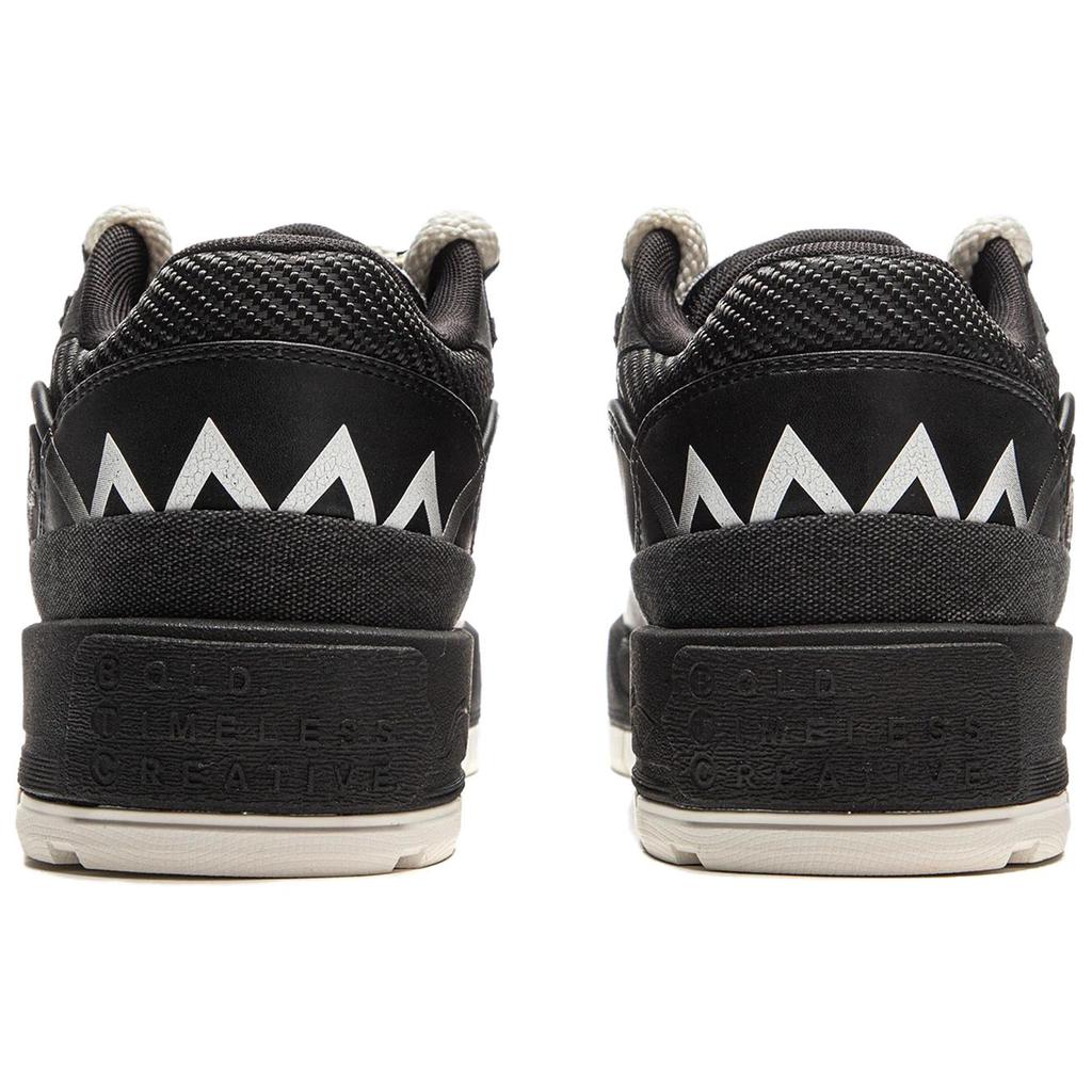 Li Ning 001 BTC Slip Resistant Cushioning Abrasion Resistant Lightweight Low top Skateboard Shoes Men's Black AGCV383-5