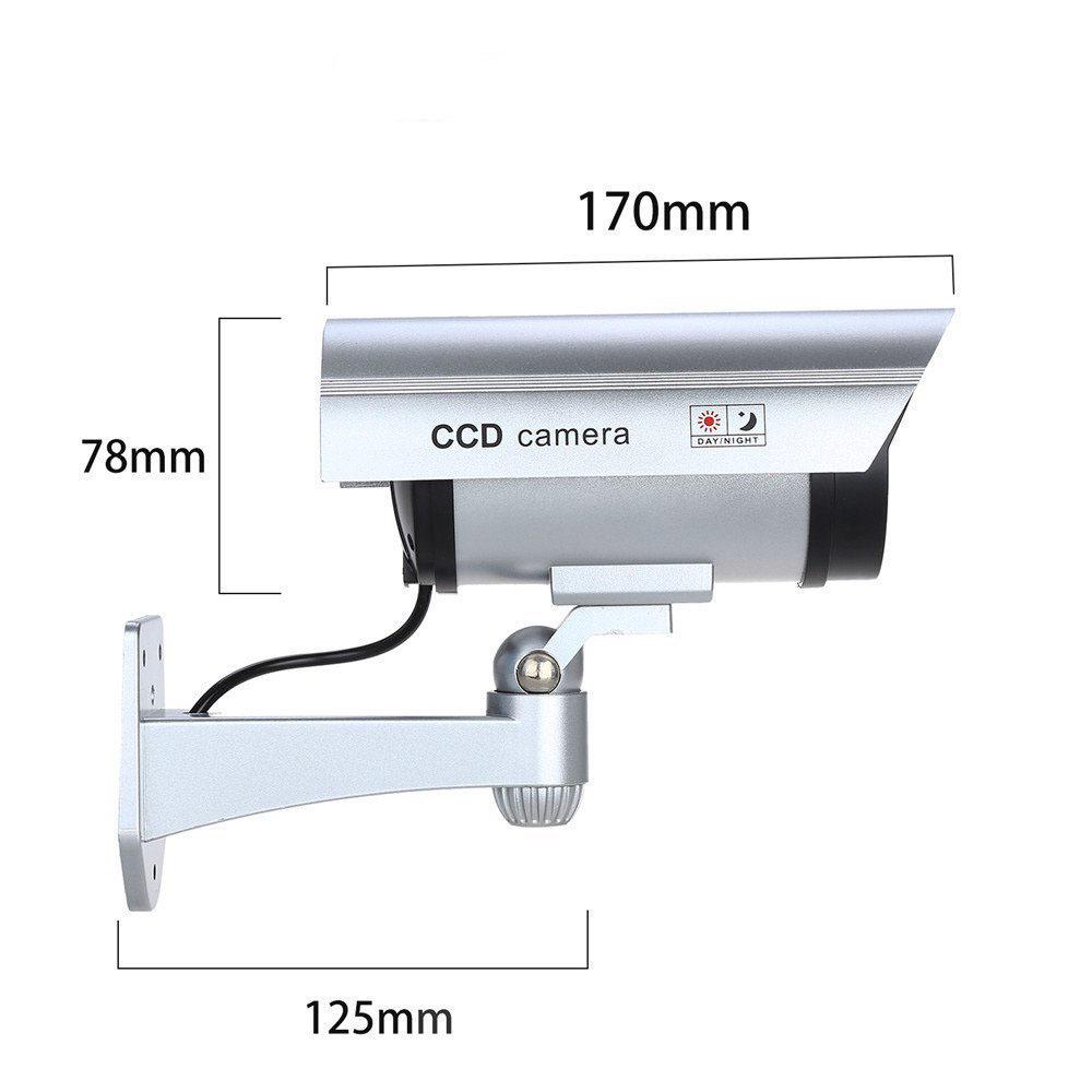 Waterproof Indoor/Outdoor Simulated Surveillance Camera with Flashing Light