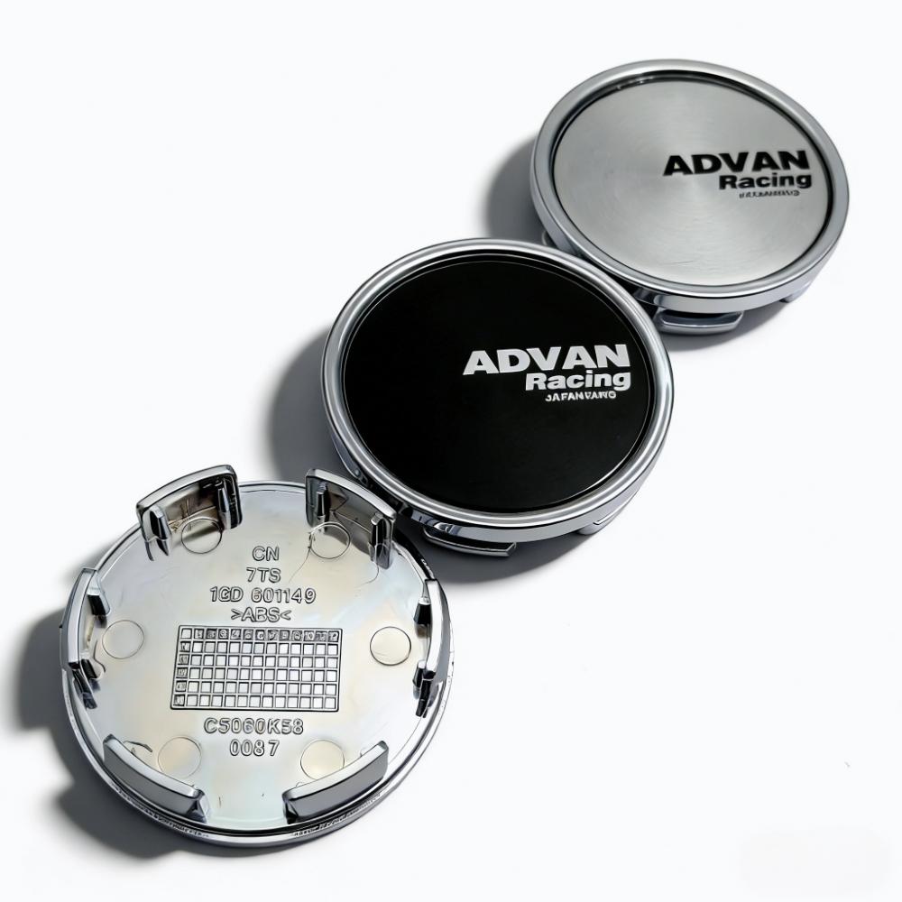 4pcs 58mm 53mm Car Wheel Center Caps With Advan Racing Logo Emblem Badge Wheel Hubcaps Rim Center Dust Cover Hub Accessories