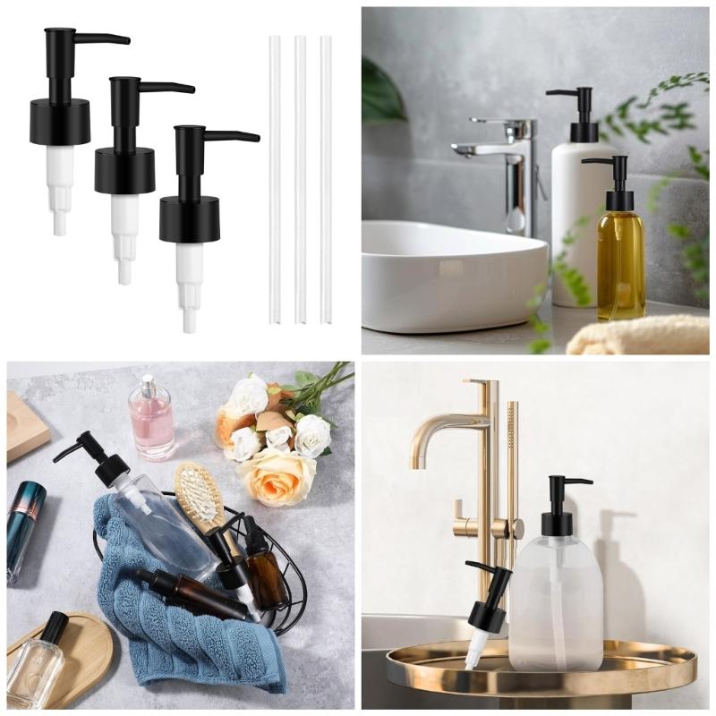 Reusable Soap Pump Heads Easy Installation Soap Dispenser Pump Plastic Texture Suitable for Various Neck Size Bottles