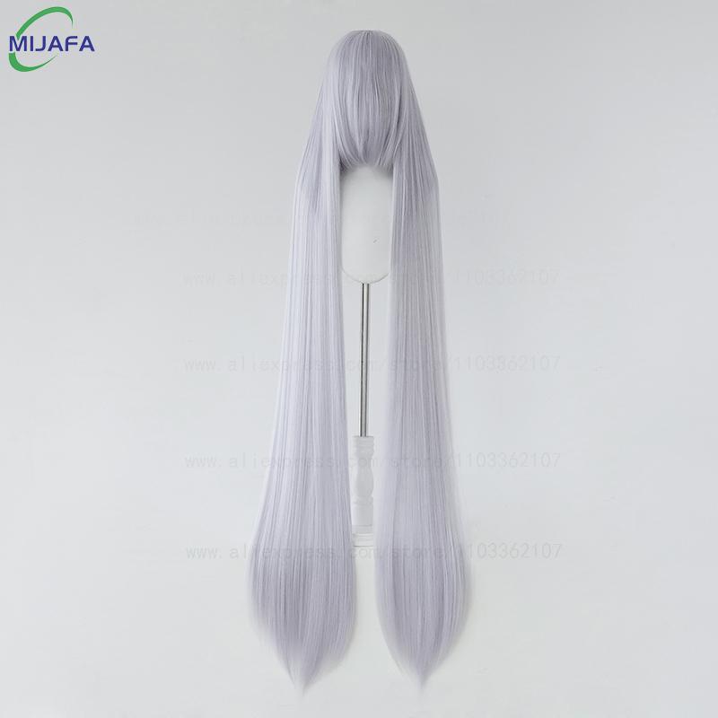 700g Alta Qualità 59" 150cm Lunga Dritta Parrucca Cosplay Con Frangia Biondo Marrone Rosso Verde Blu Resistente al Calore Colori Capelli Parrucche Anime