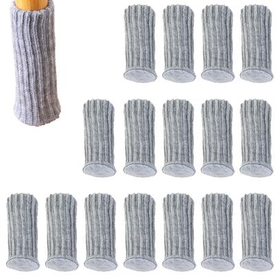 16Pcs Chair Legs Socks Knitted Furniture Feet Floor Protectors Anti-slip Pads Silent Thicken Table Chair Leg Socks Covers
