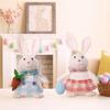 Holding Carrot Easter Rabbit Ornaments Plush Cartoon Rabbit Doll  Festival Decoration