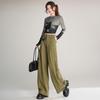 Bailuyu 2025 Autumn Loose Wide-Leg Cargo Pants with Adjustable Cuffs