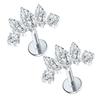 1/5PCS Steel 16G Cluster Marquise CZ Tragus Helix Stud Conch Lobe Rook Cartilage Leaf Flat Back Labret Stud Earrings Jewelry