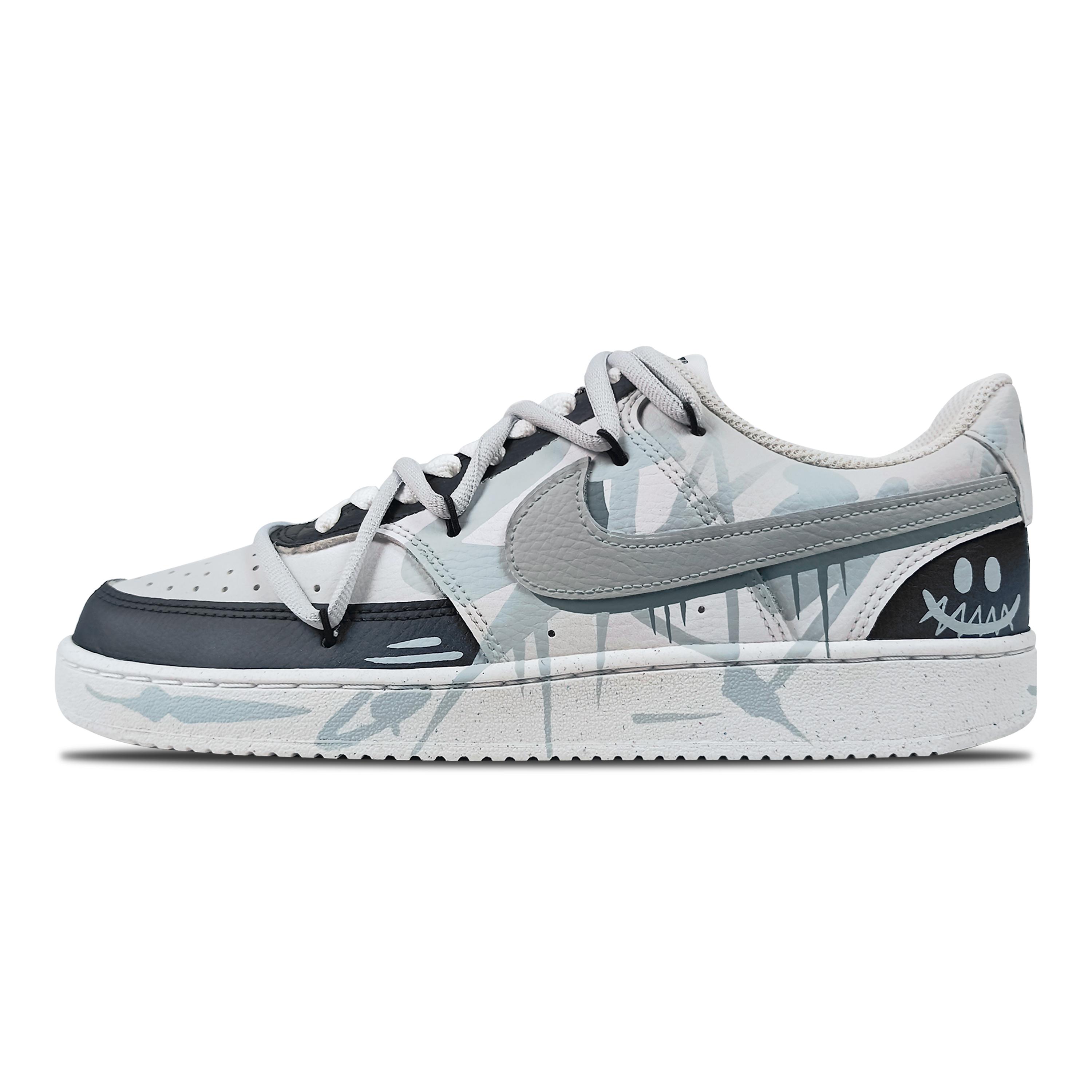 

Nike Court Vision 1 Trendy Graffiti Synthetic Leather Slip Resistant Cushioning Slip Resistant Cushioning Low top DH2987-101(Team60-) 38