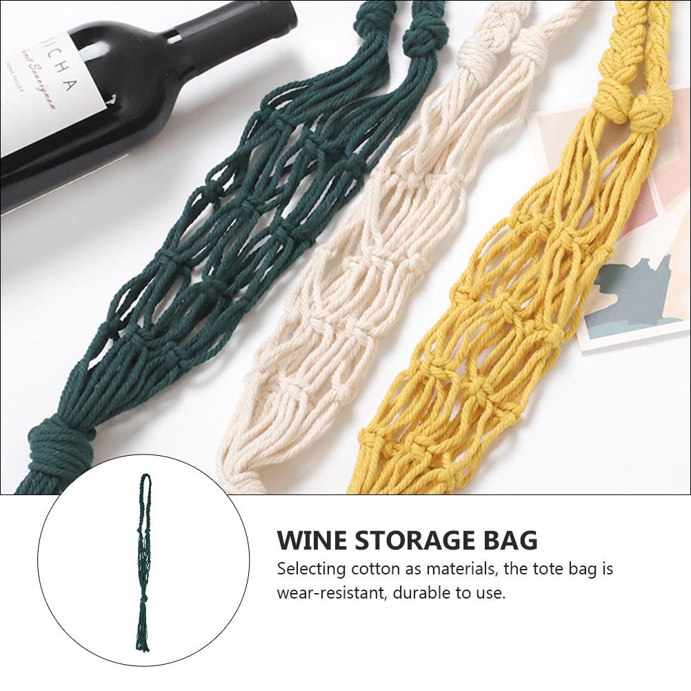 1Pcs Cotton Wine Bag Portable Red Wine Bottle Carrier Mesh Tote Holder Heavy Duty Handle for Party Christmas Wedding
