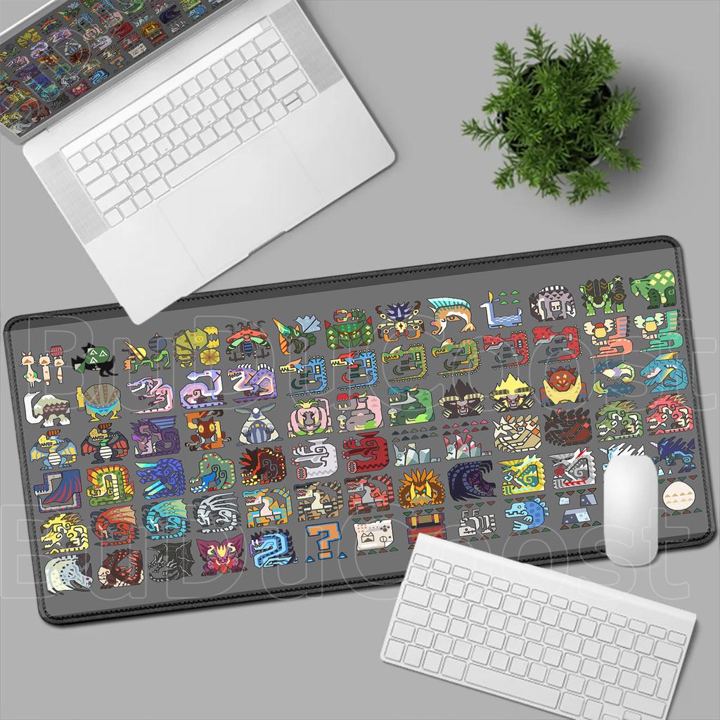 HD Printing MousePad Game Monster Hunter Wilds Mouse Pad Natural Rubber Keyboard Mat Office Desk Mat Computer Gaming Accessories