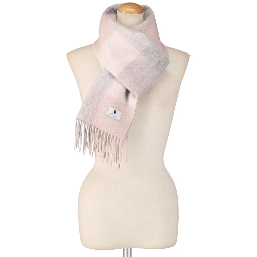 Elensia Blend Reversible Scarf for Men and UV Protection Check 30 X 186 Gift Idea Wool/Cashmere Women, Washable, (Over 98%), Pattern, Cm, 160g, Pink,