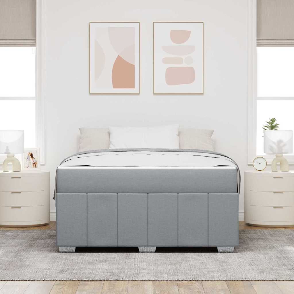 Bed Frame with Mattress Light Grey 140 x 200 cm Fabric