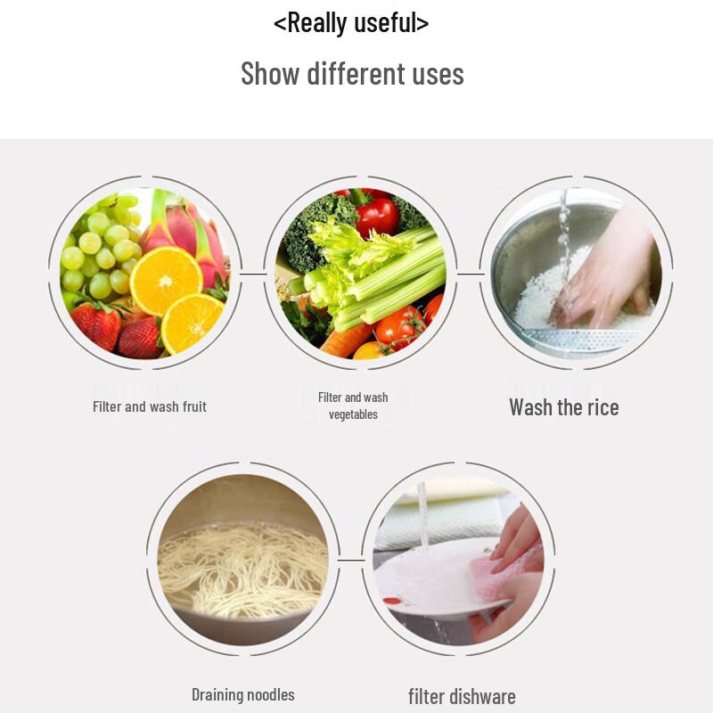 Pabei 43cm Stainless Steel Fine Mesh Colander (2-Pack)