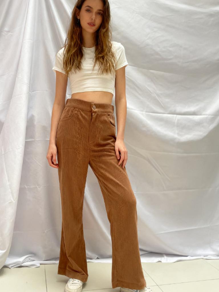 Corduroy Pants Women's Long Trousers Four Seasons Home Clothes Slim Fit Women's Bell Bottom Casual Pants Spot