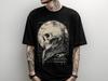 Unisex Skull Clock Gothic Graphic T-Shirt, Alternative Punk Grunge Shirt, Streetwear Goth Clothing, Emo Alt Shirt, Goth Gift for Him or Her
