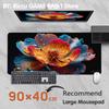 PC peripherals Anime vivid glass flower Mouse pad Desk XXL 400x800x2mm Gamer Keyboard Laptop Carpet Esports Non-slip rubber mat