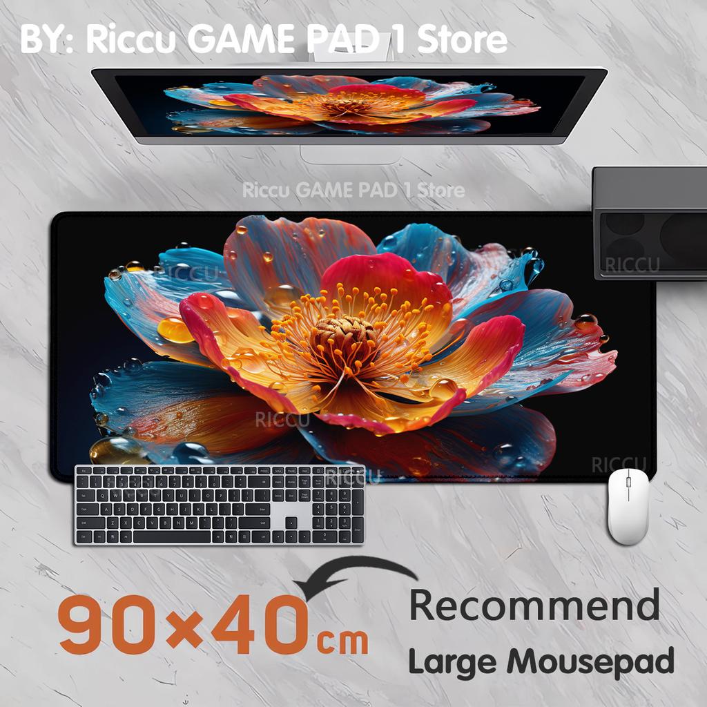 PC peripherals Anime vivid glass flower Mouse pad Desk XXL 400x800x2mm Gamer Keyboard Laptop Carpet Esports Non-slip rubber mat