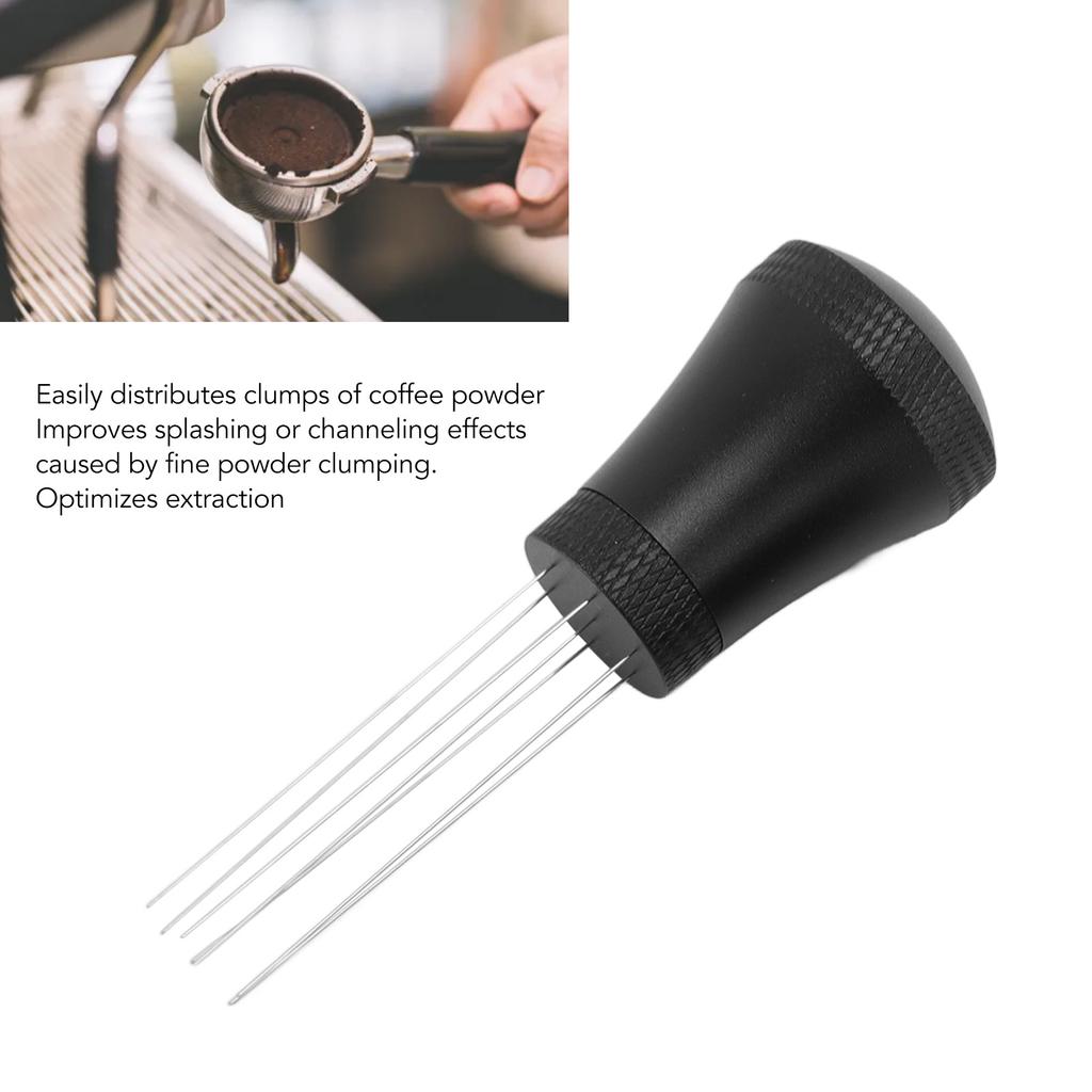 Coffee Distribution Tool Net Pattern Design Stainless Steel Aluminum with Base Needle Type Coffee Stirrer for Coffee Making