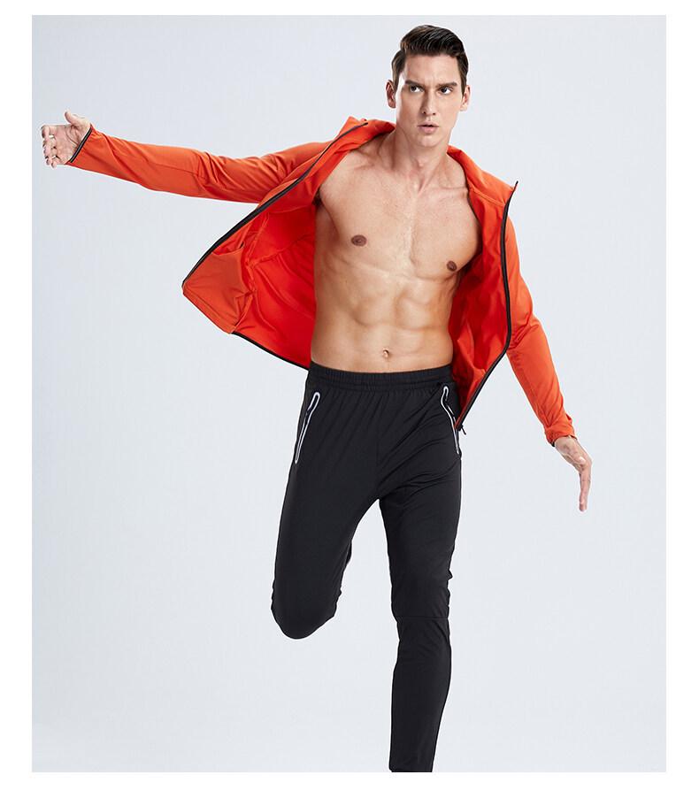 Men's Breathable Basketball Sportswear Set: Sweat-Wicking Autumn Jacket & Tight Long Pants for Running & Fitness