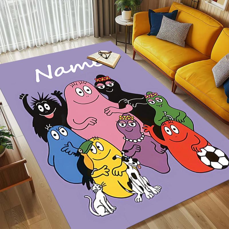 Custom Name Colorful Creatures Living Room Non-Slip Area Rug Soft Carpet for Bedroom Kids Playroom Sofa Office Home Decor Doormat