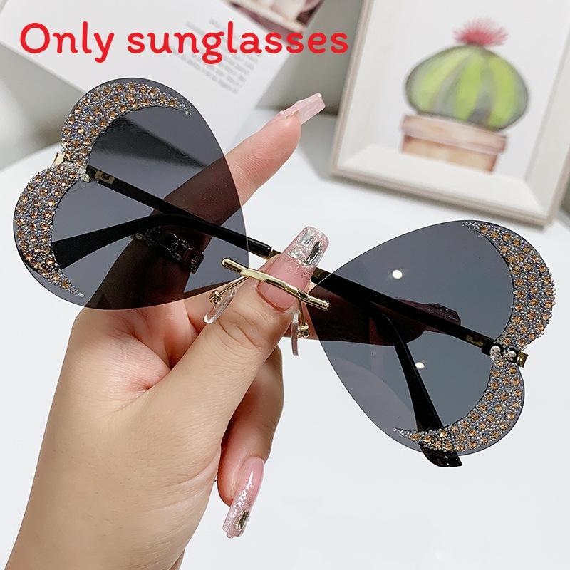 No Ip Womens Heart Shape Handmade Sunglasses With Uv400 Protection For Parties And Stage Shows