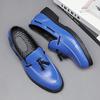 New Men's Charm Pointed Blue Green Tassels Leisure Shoes Male Dress Wedding Prom Homecoming Loafers Footwear Zapatos Hombre
