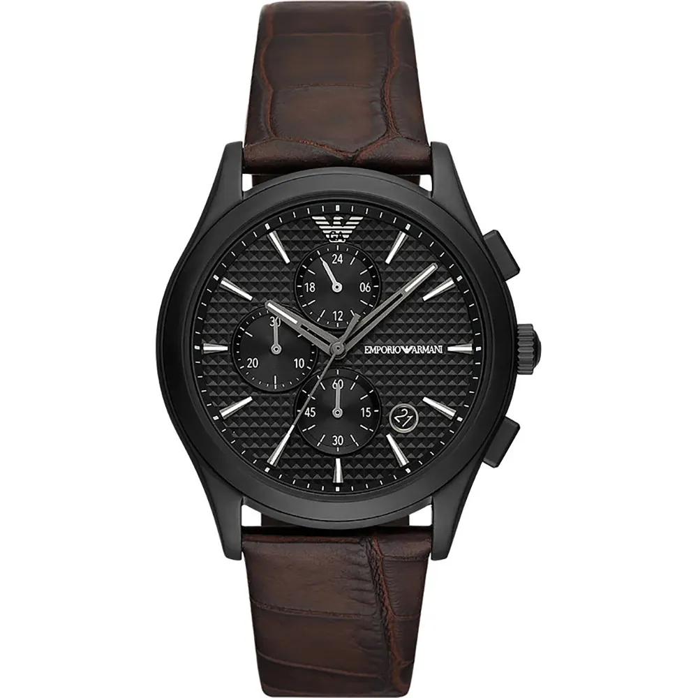 

Мужские кварцевые часы Emporio Armani Paolo Черно-коричневые кожаные AR11549 чёрный