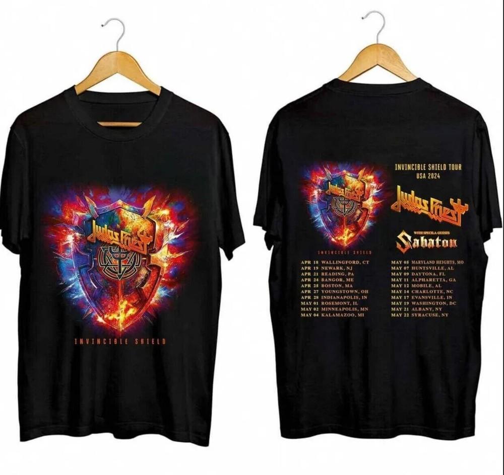 

Judas Priest Invincible Shield 2024 Tour T-Shirt 2 Sided T Shirt Unisex T-Shirt XXXXL