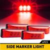 Red 4x 3-LED Side Marker Lights RV Trailer Truck Clearance Light Lamp Waterproof