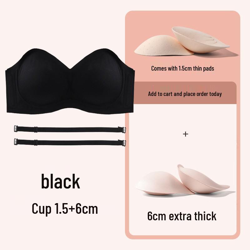 Anti-Slip Strapless Push-Up Bra for Small Chests with Invisible Support and Seamless Design