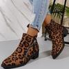 Large Casual Coarse Heeled Short Snow Boots Autumn Winter Zipper Short Tube Velvet Rubber Martin Boots Shoes 35-43