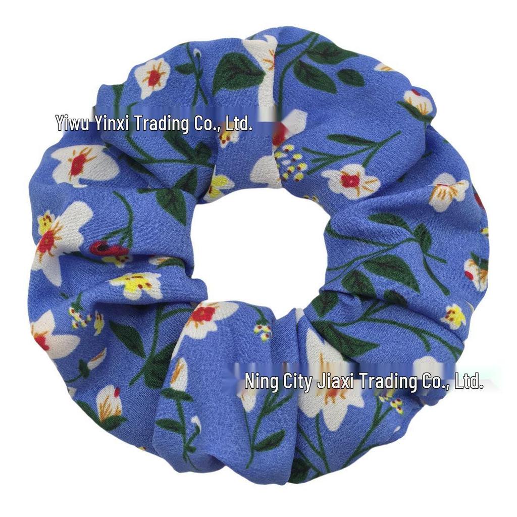 Vintage Blumen Chiffon Haargummis - Elegante Haaraccessoires & Kopfbedeckungen
