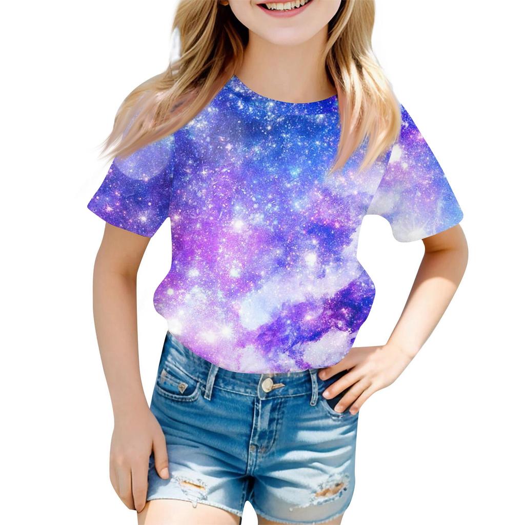Children's Fashion Casual Short Sleeve Easter Bunny Printed Round Neck Short Sleeve T-Shirt Top
