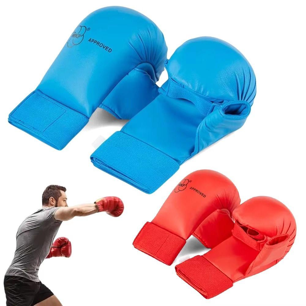 Tréninkové rukavice na karate s polovičními prsty, chrániče rukou na karate, boxerské rukavice, bojová umění