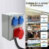Wall Distributor Sockets Distribution Box 220-250V 16A Outdoor Waterproof ABS Plastic IP44 for Construction Power Distribution