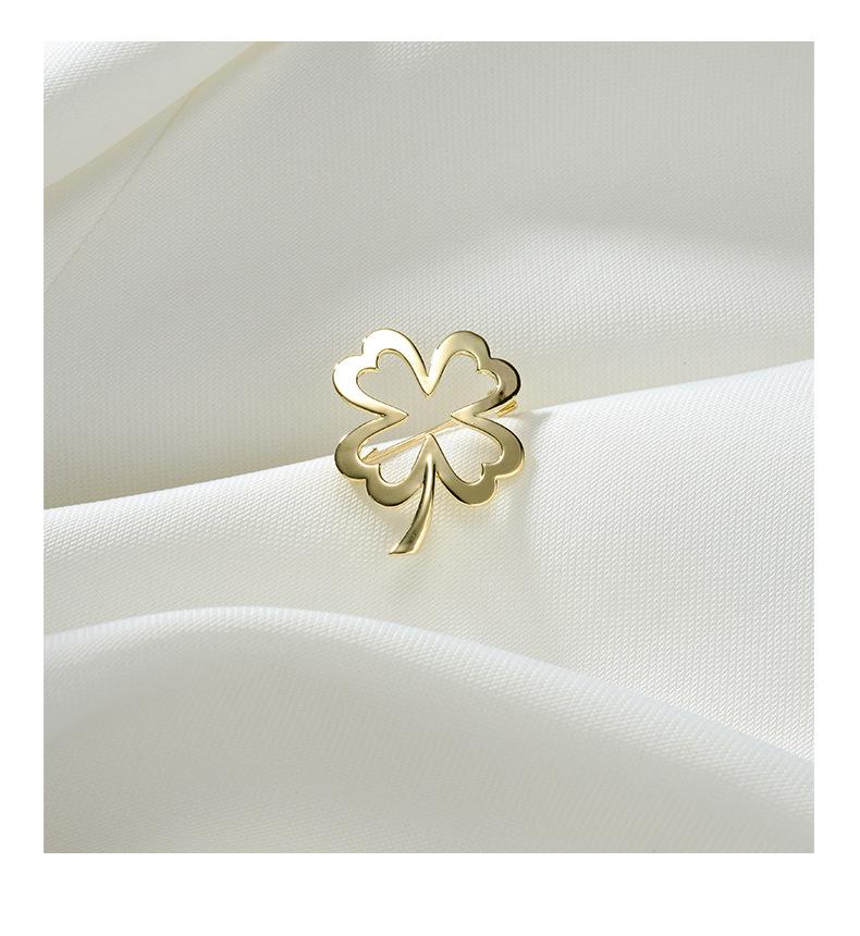 Золотая брошь-булавка для лацкана в форме клевера Универсальная новая женская брошь-корсаж