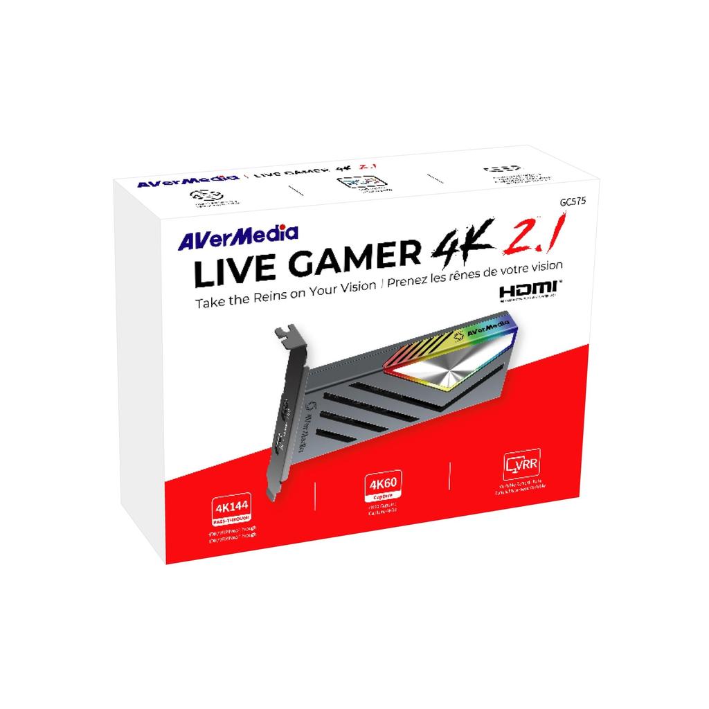AVerMedia LIVE GAMER 4K GC575 conexiune slot x4 Compatibil cu rată de reîmprospătare ridicată Placă de captură 4K DV0922 2.1 PCIe3.0 HDMI2.1 încorporat /