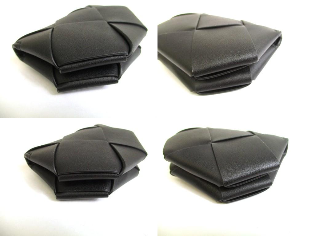 Authentic BOTTEGA VENETA Intrecciato Diago Black Leather Coin Purse Credit Card Holder #b067  Seller Refurbished