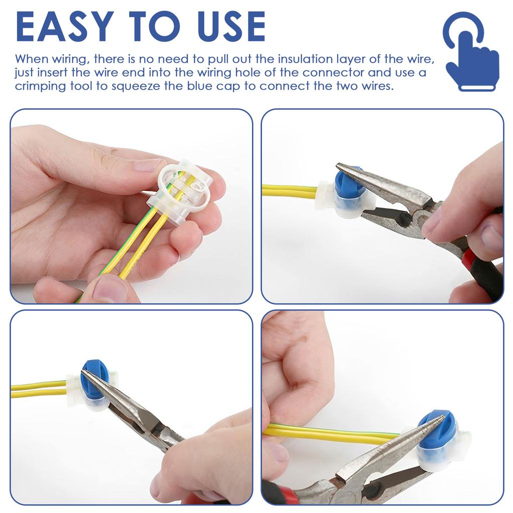 30Pcs Robotic Lawnmower Cable Connector Waterproof IDC 314 Electrical Wire Connector for 22-14 AWG Cable Robotic Lawn Mower