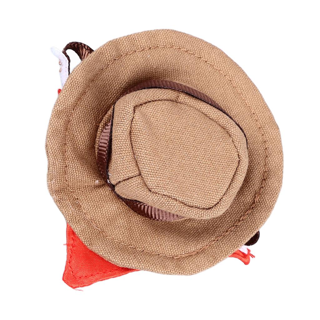 Klobouk a bandana kovboje pro vousatou agamu Halloweenský kostým pro plaza Čepice s odnímatelným bryndáčkem pro ještěrku