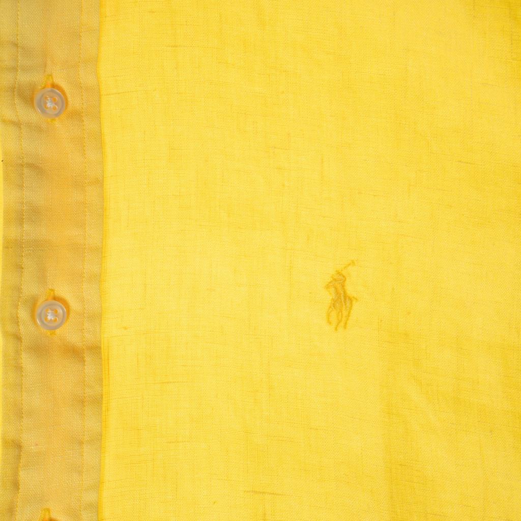 Polo Ralph Lauren Logo Embroidered Linen Long Sleeve Shirt Men Shirts 710700922-006