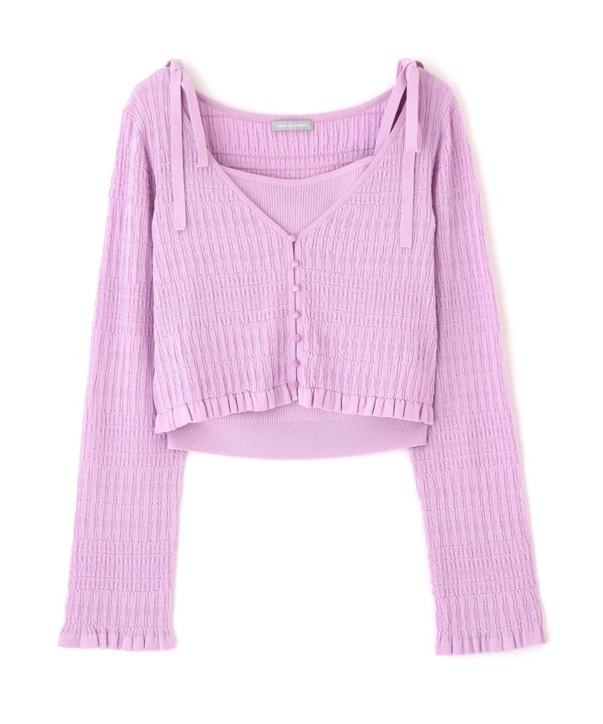 Jill by Jill Stuart Shirred Knit Lavender Ensemble, Women's,