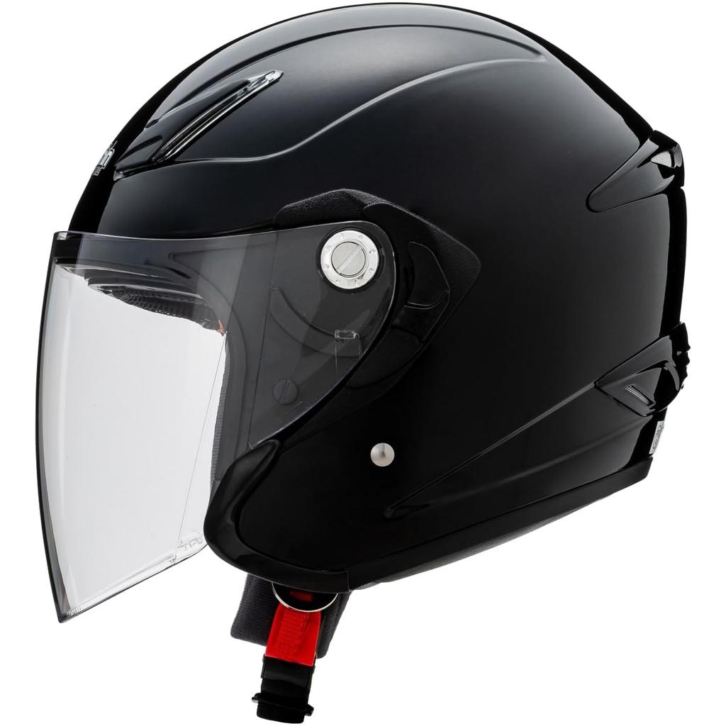 MARUSHIN Motorcycle Helmet with Inner Visor Jet Black Metallic Free Size (Smoke) M-430 (57-60cm)