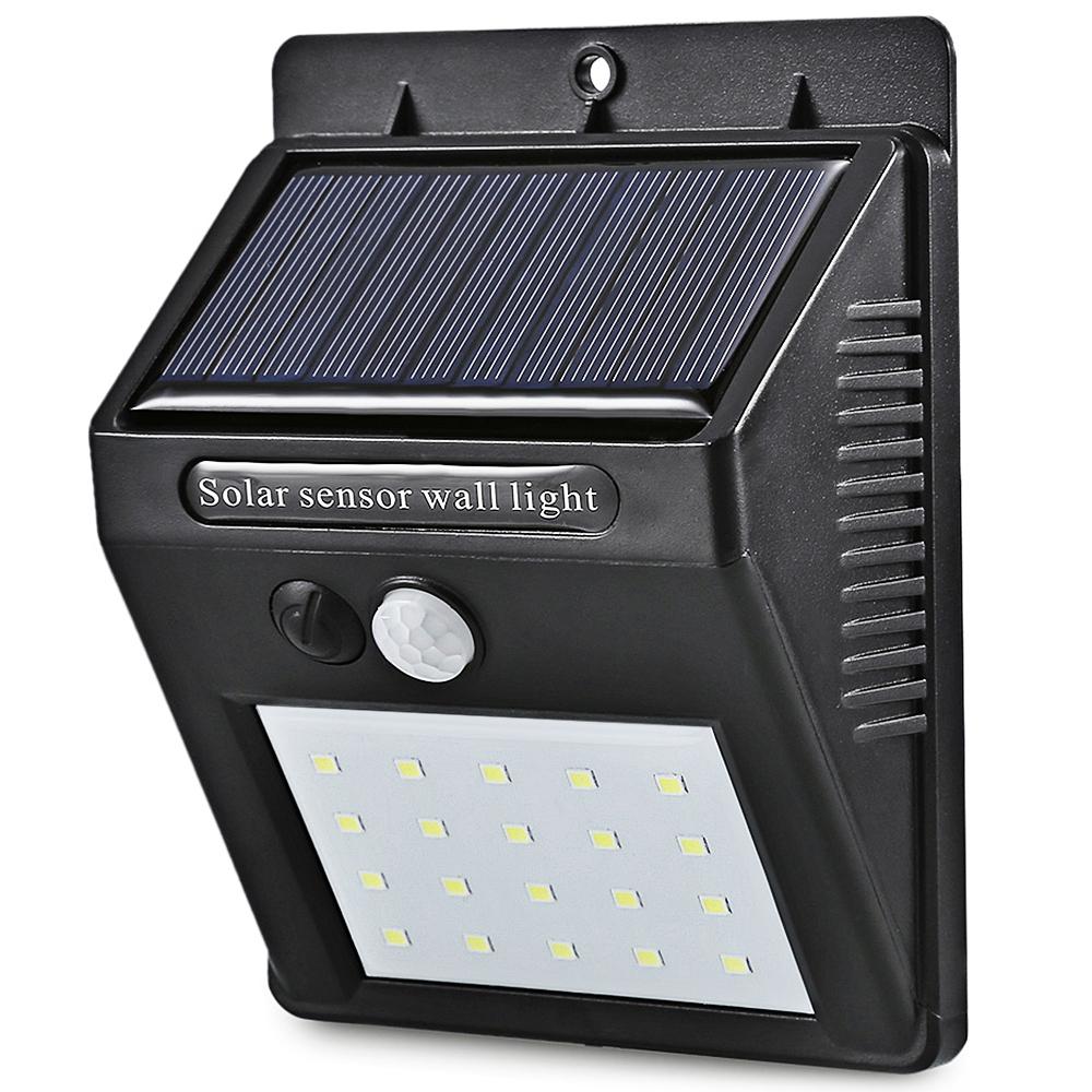 Premium 2PCS 20 LEDs Solar Motion Sensor Wall Light IP65 Waterproof For Outdoors Garden Emergency Patio Yard Garage Lamp
