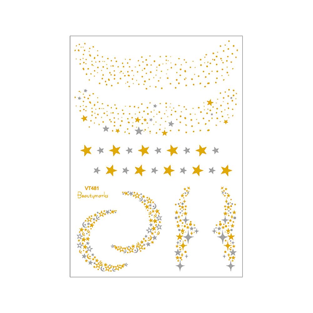 Waterproof Metallic Face Tattoo Stickers - Freckles & Party Designs
