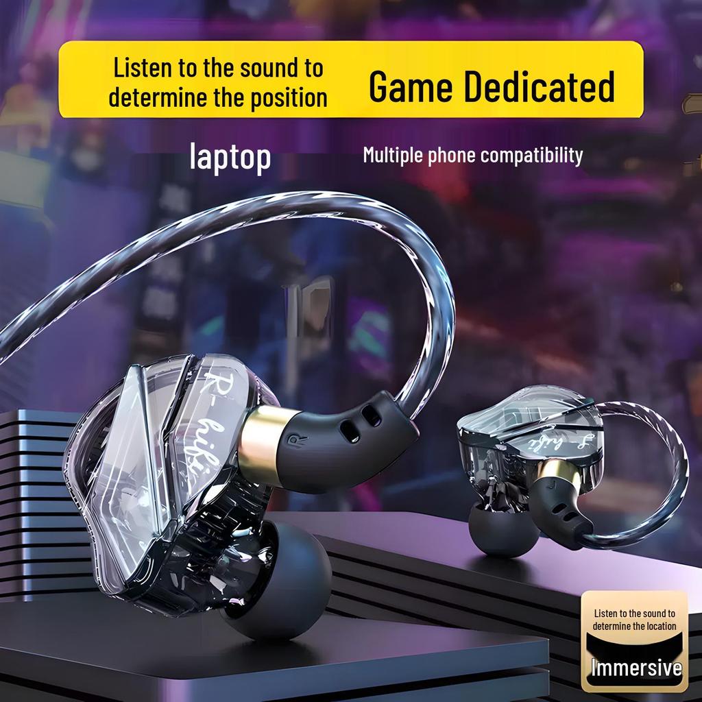 USB Gaming Headset with In-Ear Wired Design and Microphone for Desktop, Laptop, and E-Sports