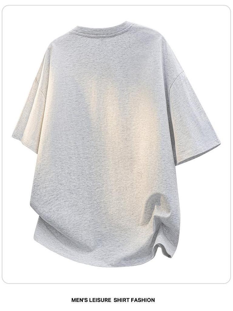 Gray Men's Short-Sleeve Loose Top - Trendy Spring/Summer 2026 Fashion